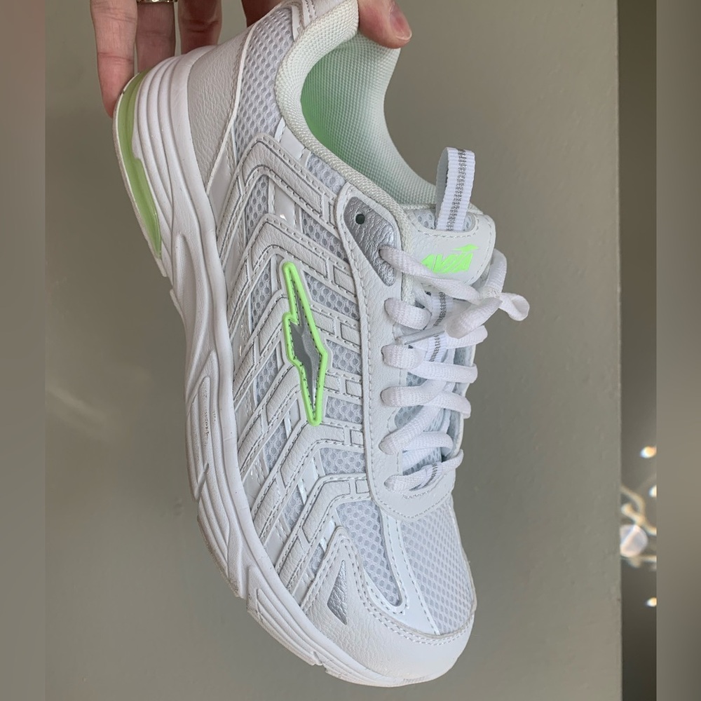 Women's Avia White and Green Athletic Shoes
